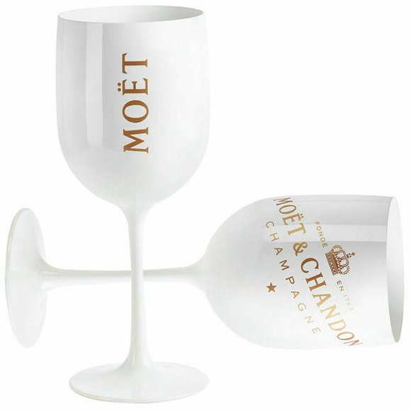 Moet Chandon ice white plastic flute goblets x 2 New - Picture 1 of 1